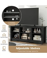 Gymax 58'' Tv Stand Entertainment Center w/ 3-Adjustable Shelves for 65'' Tv Black
