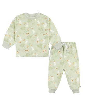 Gerber Baby Girls Long Sleeve Top and Pant Fleece Pajamas, 2-piece