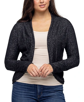 24seven Comfort Apparel Women's Curved Hem Open Front Long Bolero Shrug