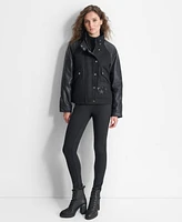 Dkny Women's Mixed Media Patch Jacket