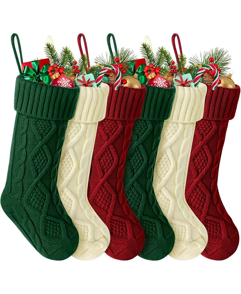 Cowin Knit Christmas Stockings 18 inches 6 Pack