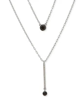 Dkny Round Crystal Two-Row Bar Pendant Necklace, 16" + 3" extender