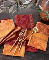 Elrene Maplewood Jacquard Harvest Cotton Napkins 17" x 17", Set of 8