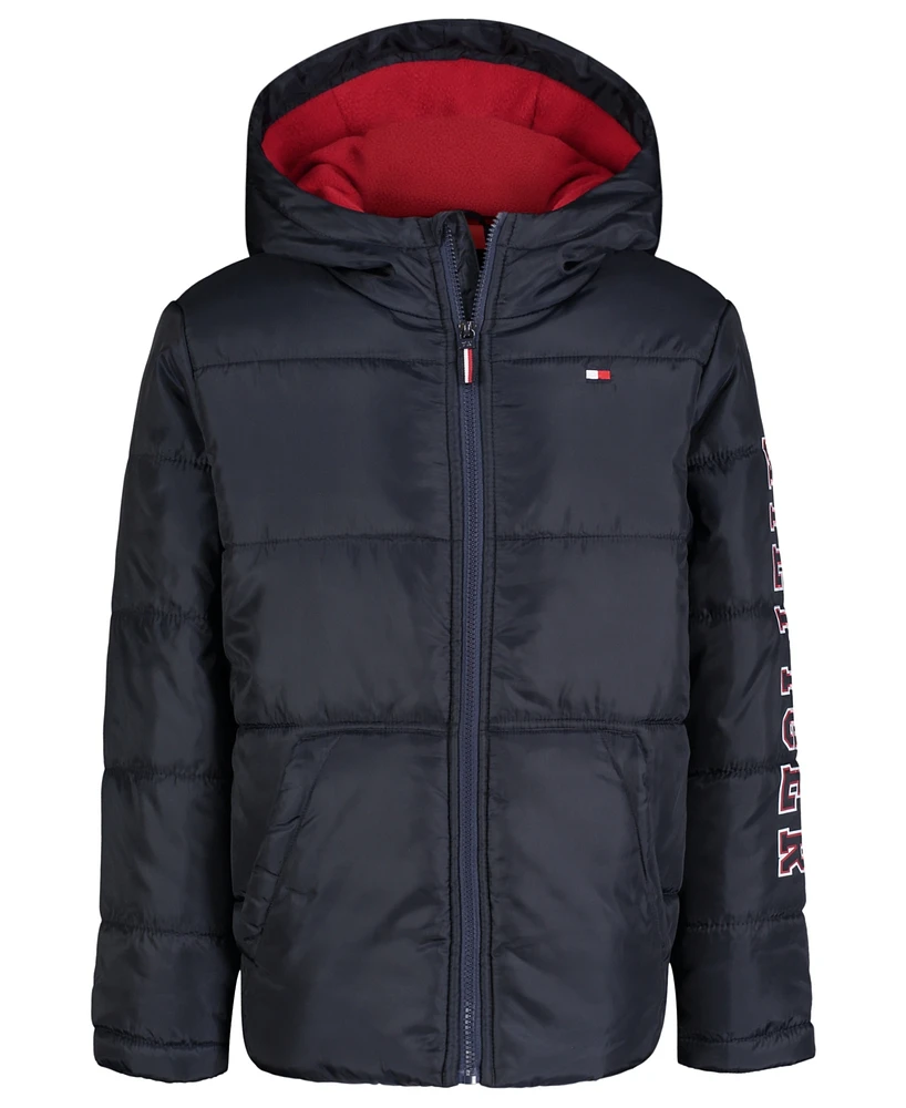 Tommy Hilfiger Toddler and Little Boys Sleeve Graphic Puffer Jacket