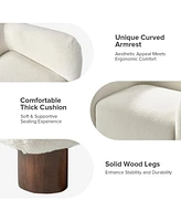 Creamy Wayne Boucle Upholstered Armchair