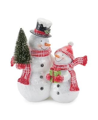 Slickblue Snowman Couple Figurine - Charming Winter Decor