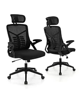 Slickblue Ergonomic Mesh Office Chair with Lumbar Support and Rocking Function-Black