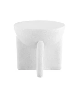 Jonathan Y Brady 16.25" Minimalist Modern Drum Indoor/Outdoor Accent Table, White Frosted