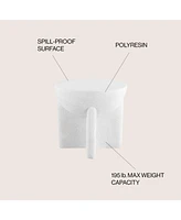 Jonathan Y Brady 16.25" Minimalist Modern Drum Indoor/Outdoor Accent Table, White Frosted