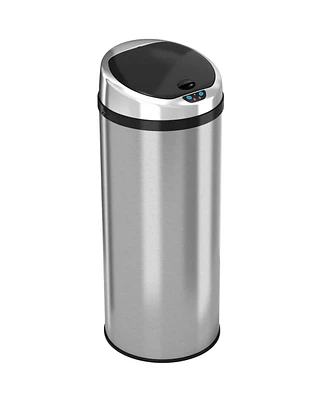 iTouchless Stainless Steel Sensor Trash Can with AbsorbX Odor Filter 13 Gallon Silver