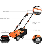 Costway IronMax 12Amp Corded Scarifier 13" Electric Lawn Dethatcher with 40L/11-Gal Collection Bag
