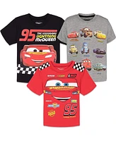 Disney Boys Pixar Cars Tow Mater Lightning McQueen 3 Pack T-Shirts to