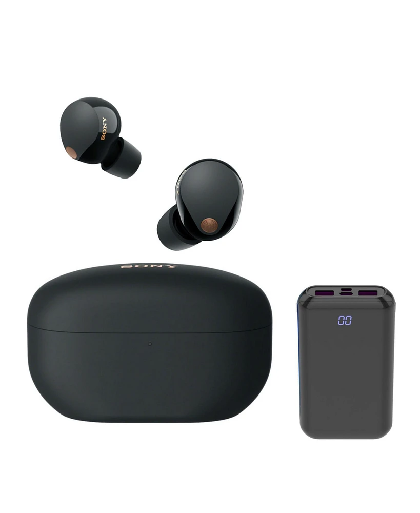 Sony Wf-1000XM5 Truly Wireless Noise Canceling Earbuds (Black) Bundle