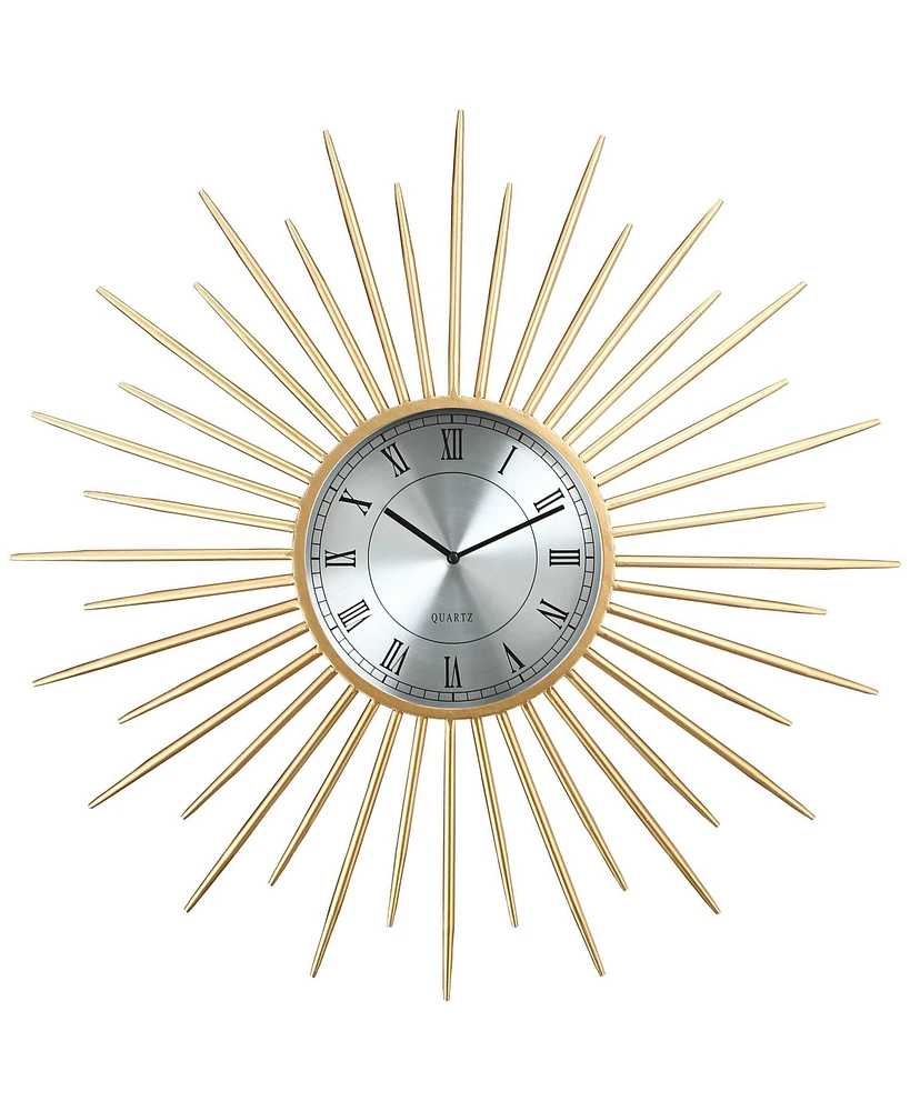 Dahlia Studios Castallia Gold 28" Round Metal Wall Clock