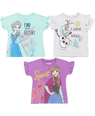 Frozen Toddler Girls 3 Pack T-Shirts