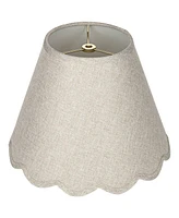 Springcrest Hardback Scallop Bottom Empire Lamp Shade Fawn Small 6" Top x 12" Bottom x 9.5" Slant x 9" High Spider with Replacement Harp and Finial Fi