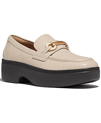 FitFlop Women's F-Luma Chunky Snaffle Leather Demi-Wedge Loafers