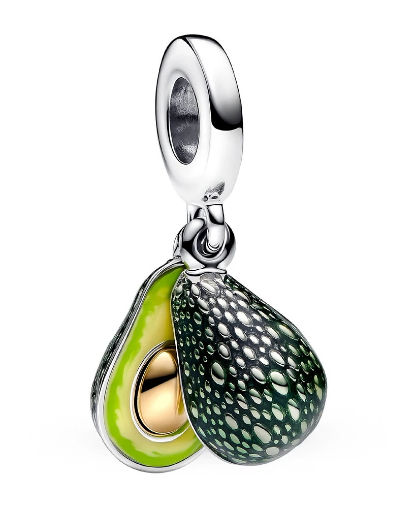 Pandora Sterling silver and 14k Gold-plated unique metal blend Avocado Double Dangle Charm