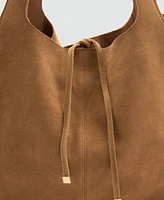 Mango Women's Leather Shopper Bag