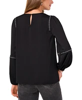 Vince Camuto Women's Grommet-Trim Long-Sleeve Top