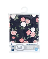 Luvable Friends Pet Thunder Anxiety Jacket, Navy Floral