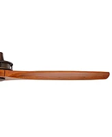 52" Windspun Rustic Farmhouse 3 Blade Indoor Ceiling Fan with Remote Control Oil Rubbed Bronze Brown Walnut Solid Wood for Living Kitchen House Bedroo