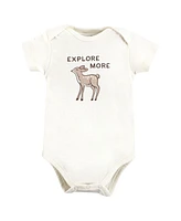 Touched by Nature Baby Boys Organic Cotton Bodysuits, Dreamy Woodland