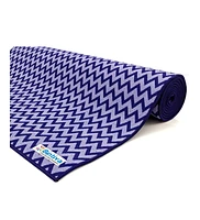 Bintiva Chevron Style Yoga Towel Hybrid Mat - Dark Blue/Light Blue