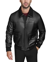 Cole Haan Men's Full-Zip Leather Bomber Jacket