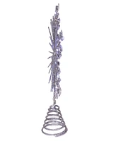 Kurt Adler Silver Glittered Snowflake Tree Topper, 11.75 Inches