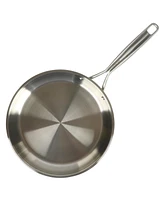 Babish 12 Inch Stainless Steel Triply Professional Grade Fry Pan w/ Stainless Lid