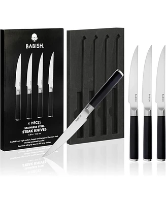 Babish High-Carbon 1.4116 German Steel 4 Pack 5" Steak Knife Set