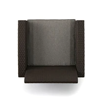 Modern Outdoor Chat Set Wicker Resin, Comfortable Cushions, Seating for Four