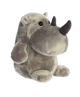 Aurora Medium Happy Rhino Happy Hippo and Friends Whimsical Plush Toy Gray 11"