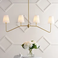Jonathan Y Signe 47.5" 4-Light Classic Minimalist Iron Linear Led Pendant, Gold Painting