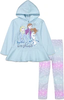 Frozen Girls Elsa Princess Anna Olaf Hoodie and Leggings Outfit Set