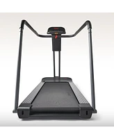 Sunny Health & Fitness Endurance Cardio Running Walking Treadmill with Extended Safety Handrails, Low-Impact, Low Wide Deck and SunnyFit App Enhanced