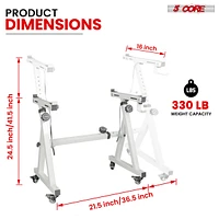 5 Core Keyboard Stand w Wheels Heavy Duty White Height Width Adjustable Z Style Digital Piano Stands Ks Z1 Wh Hd Whls