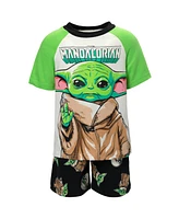 Star Wars Little Boys The Mandalorian T-Shirt and French Terry Shorts Outfit Set