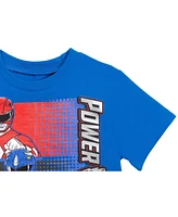 Power Rangers Boys T-Shirt and Mesh Shorts Outfit Set to