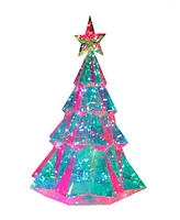 Kurt Adler Pre-Lit Multifunction Smart Holographic Christmas Tree, 25.5 Inches