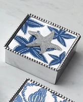 Mariposa Starfish Beaded Napkin Box Set
