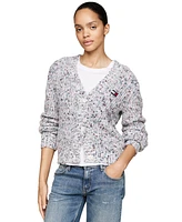 Tommy Jeans Women's Marled V-Neck Cardigan Sweater