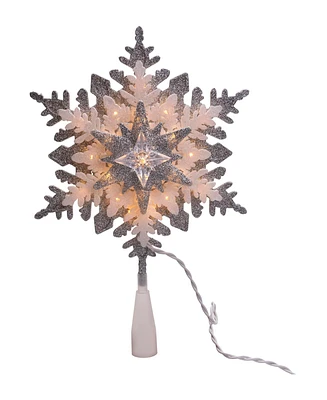 Kurt Adler Glittered Snowflake Tree Topper, 13.75 Inches