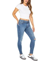 Celebrity Pink Juniors' Curvy Distressed Skinny Ankle Jeans