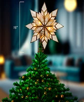 Kurt Adler 10-Light Led Capiz Clear Star Tree Topper