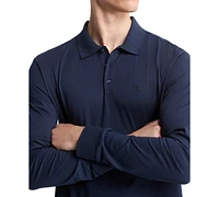 Calvin Klein Men's Smooth Cotton Long-Sleeve Polo Shirt