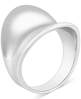 High-Polished Wide Width Concave Statement Ring Sterling Silver