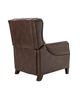 Hulala Home Alicia 32.68'' Wide Genuine Leather Manual Recliner with Solid Wood Legs