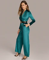 Donna Karan New York Women's Belted Velvet Jumpsuit